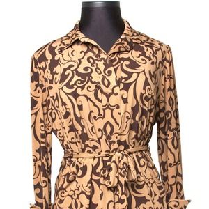 🎉SOLD🎉 INC Brown Button Front Dress