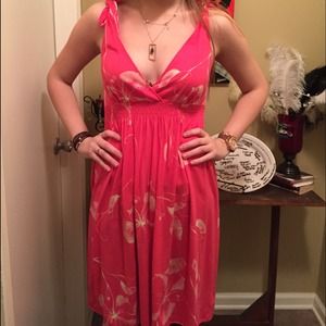 American Eagle Coral Flower Dress