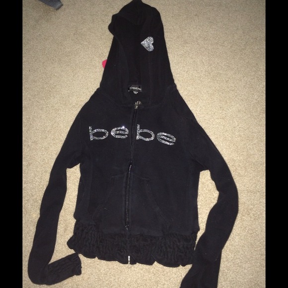 Cropped 'bebe' zip up hoodie