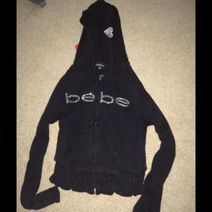 Cropped 'bebe' zip up hoodie