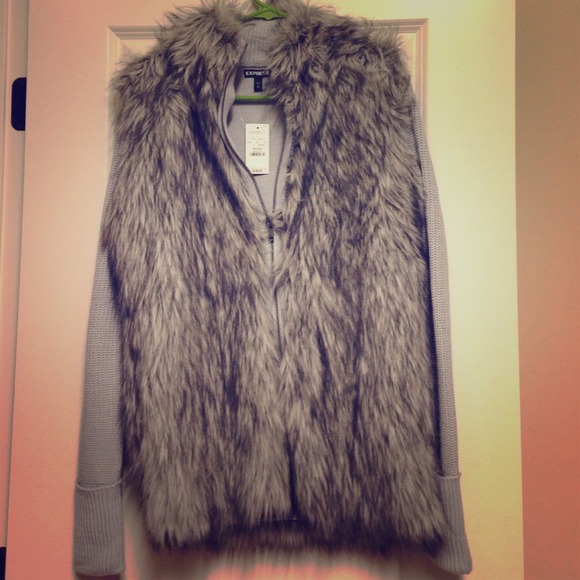 Express fur sweater full zip! Very warm