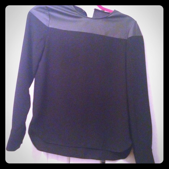 Zara long sleeve top with leather