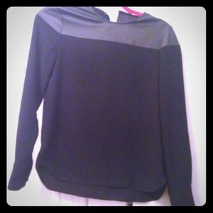 Zara long sleeve top with leather