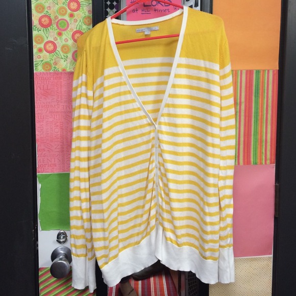 Yellow striped cardigan