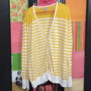 Yellow striped cardigan