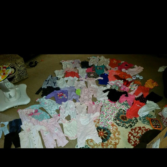 Baby Girl Clothes 0-3 Months. Baby Shoes Size 2.