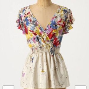 Anthropologie watercolor blouse.