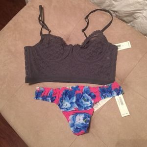 NWT Gilly Hicks Gray Unlined Underwire Balconet 34