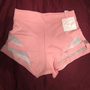 Baby pink mesh shorts