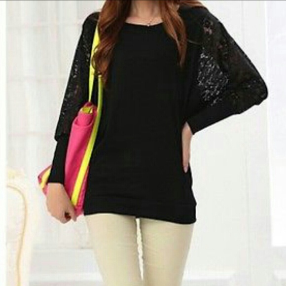 **FLASH SALE** Black dolman sleeve top - Picture 1 of 3