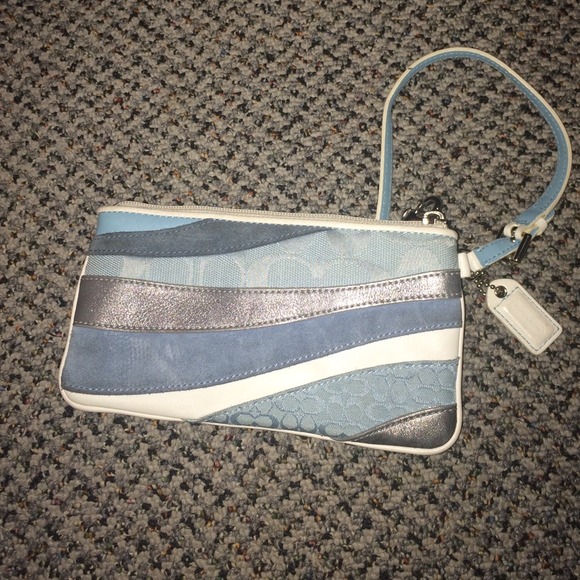 Blue Coach wristlet