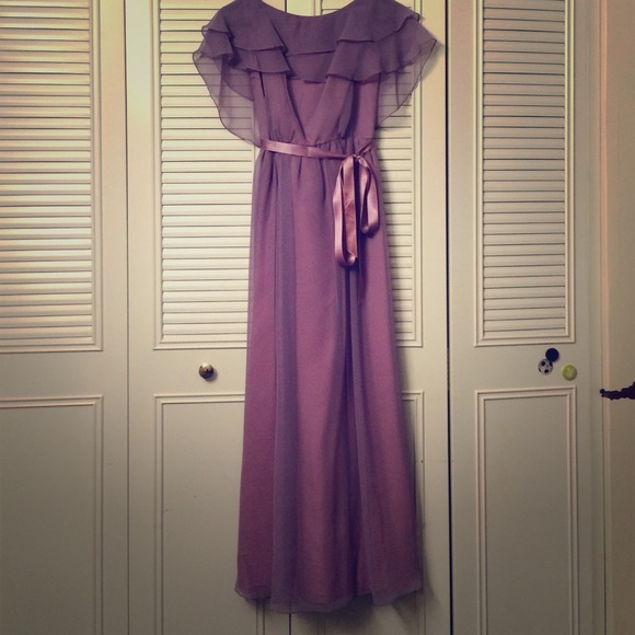 Lavendar Ruffle Sleeveless Dress with Satin Bow
