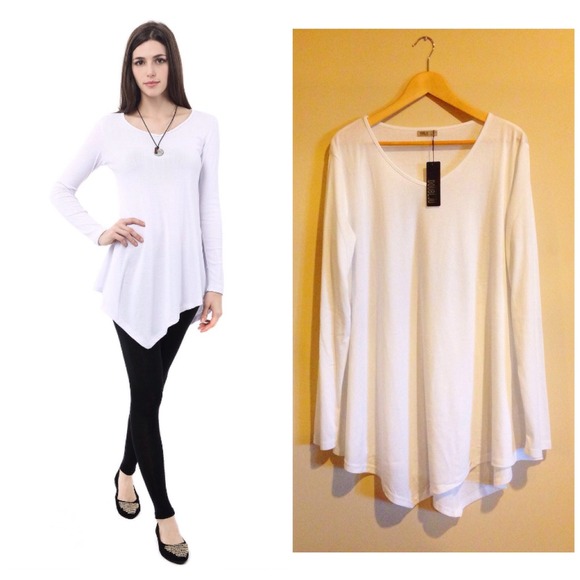 Doublju Tops - 🎉HP🎉 Asymmetrical Hem Tunic T-Shirt Top