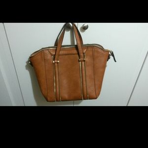 Camel tote purse with strap