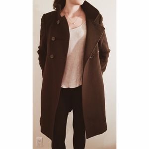 Zara dark brown long coat, XS!