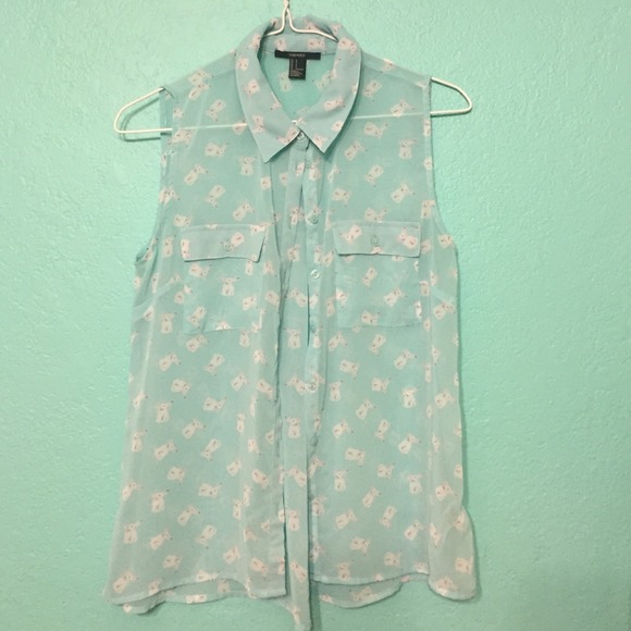 Forever 21 sheer bunny tank top
