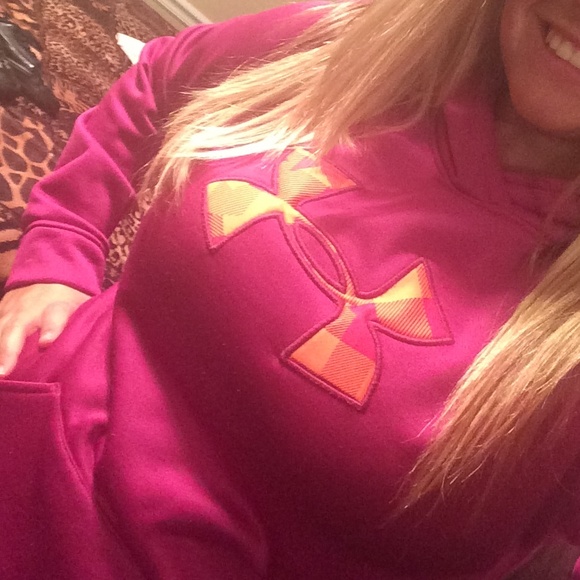 Purple and orange under armour hoodie
