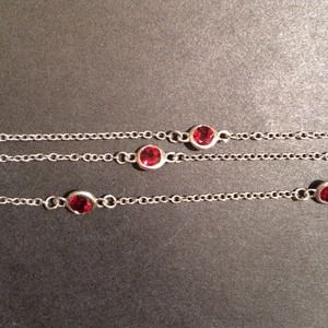Stearling silver ruby bracelet
