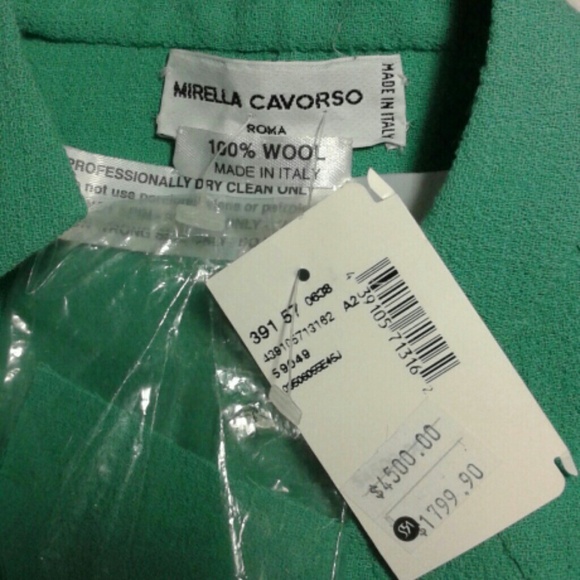 100% wool blazer in turquoise - Picture 3 of 4