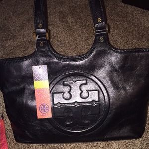 Authentic Tory Burch black tote. New with tags