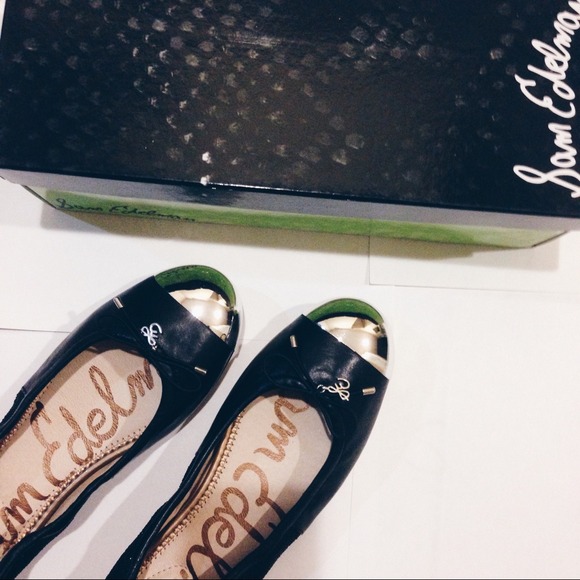 Black Glitter Baller Flats