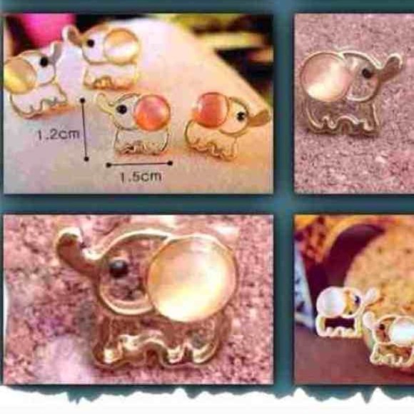White Elephant Earrings - Picture 2 of 2