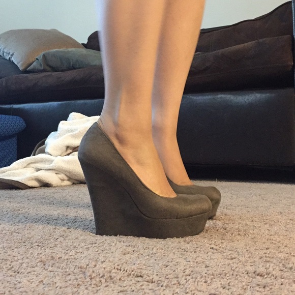 Suede Tan Platform Wedges