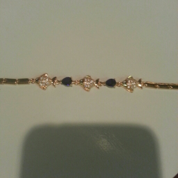 Never worn gp sapphire and white topaz bracelet