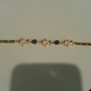 Never worn gp sapphire and white topaz bracelet