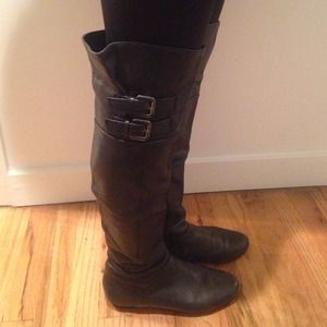 Authentic Calvin Klein Leather Knee High Boots.