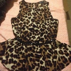 Leopard print peplum top