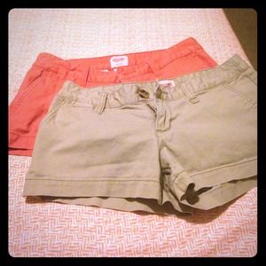 SOLD****Coral and khaki shorts