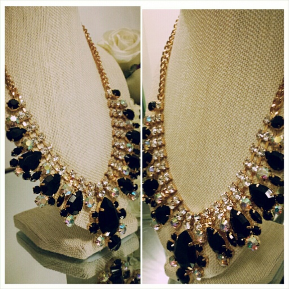 πHPπ RHINESTONE Statement Aurora Necklace Bib - Picture 2 of 4