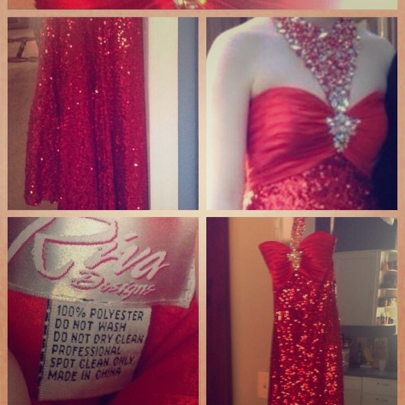 Size 4 Riva Designs ruby red prom dress