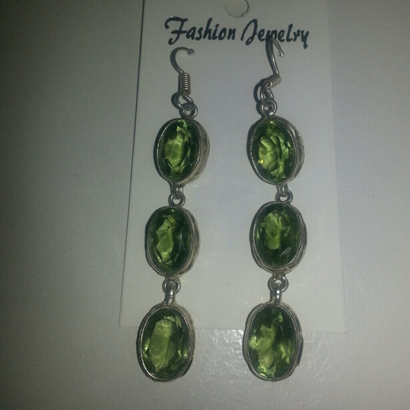 SOLD Genuine Peridot Sterling Silver Earrings