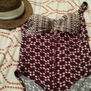 Tribal print plus size bathing suit