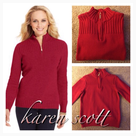 Karen Scott Ribbed mock Turtleneck sweater