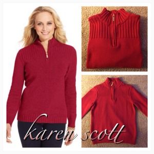 Karen Scott Ribbed mock Turtleneck sweater