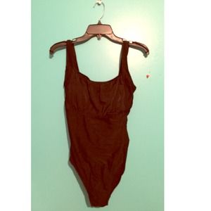 Black one piece bathing suit worn once