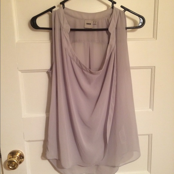 Flowy gray sheer top from Asos