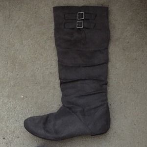 Grey Suede Boots