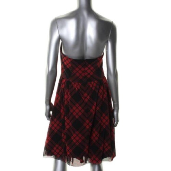 BETSEY JOHNSON NWT Plaid Strapless Dress Size 10 - Picture 2 of 2