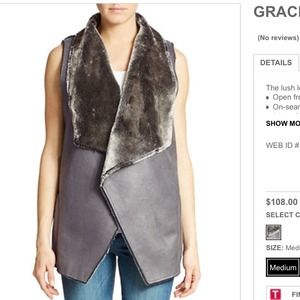 Faux fur shearling vest grey. Worn once