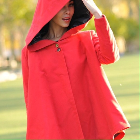 Gorgeous Red Angela Swing Coat by VauteCouture ❤️ - Picture 2 of 4