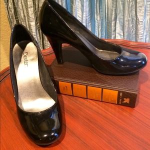 Dexter Black Patent Heel