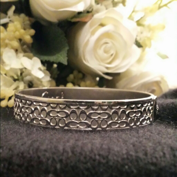Coach Jewelry - 🎉HP🎉Coach 100% Authentic Silver Bracelet Bangle