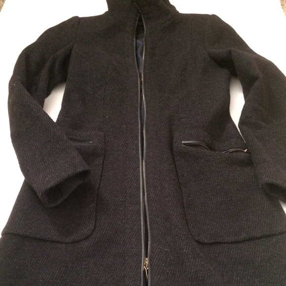 Zara light fall coat - grey herringbone