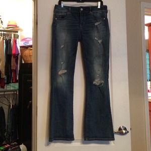 American Eagle boot kick distressed jeans