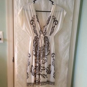 Silky black and white dress