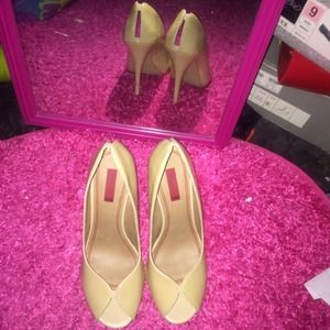 Open toe patten leather heels from saks